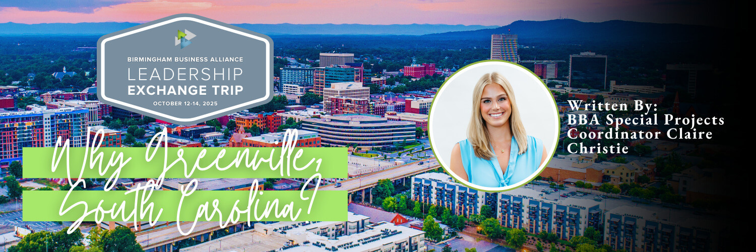 Graphic with a title of the article, "Why Greenville!"